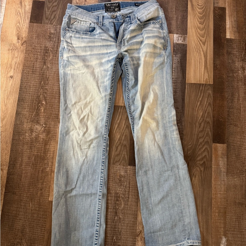 Salvage Men’s Light Blue Straight Leg Jeans